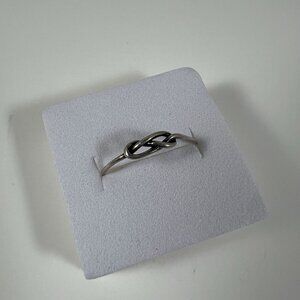 Silver Tone Infinity Knot Ring Womens Jewelry Minimalist Design